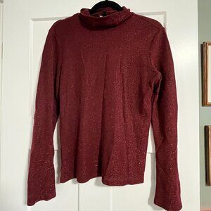 Express Burgundy Long Sleeve Turtleneck